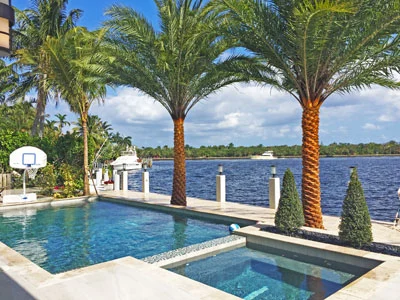 Beachfront landscaping in Fort Lauderdale, FL with proper irrigation and maintenance.